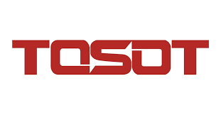 Logo TOSOT rouge sur fond blanc.