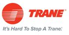 A trane logo that says it 's hard to stop a trane