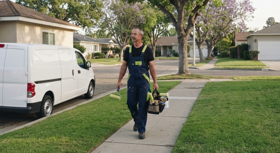 Porterville Painters walking to the neighborhoods