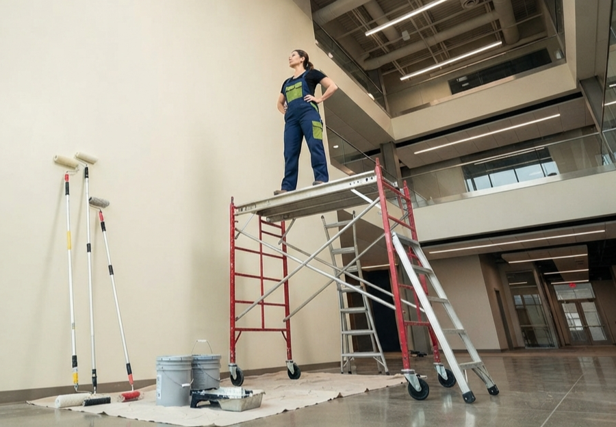 Commercial building painting project completed by Porterville Painters