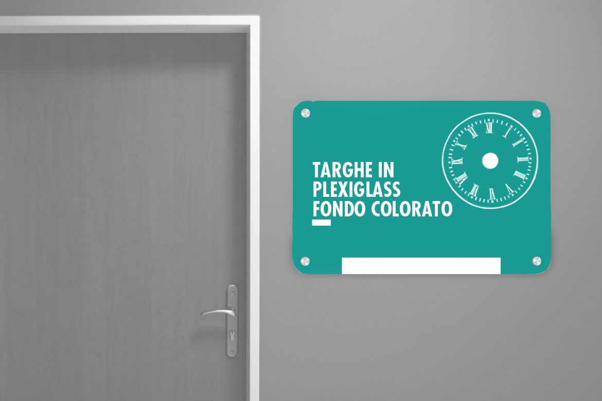 targa in plexiglass fondo colorato - area stampa frosinone