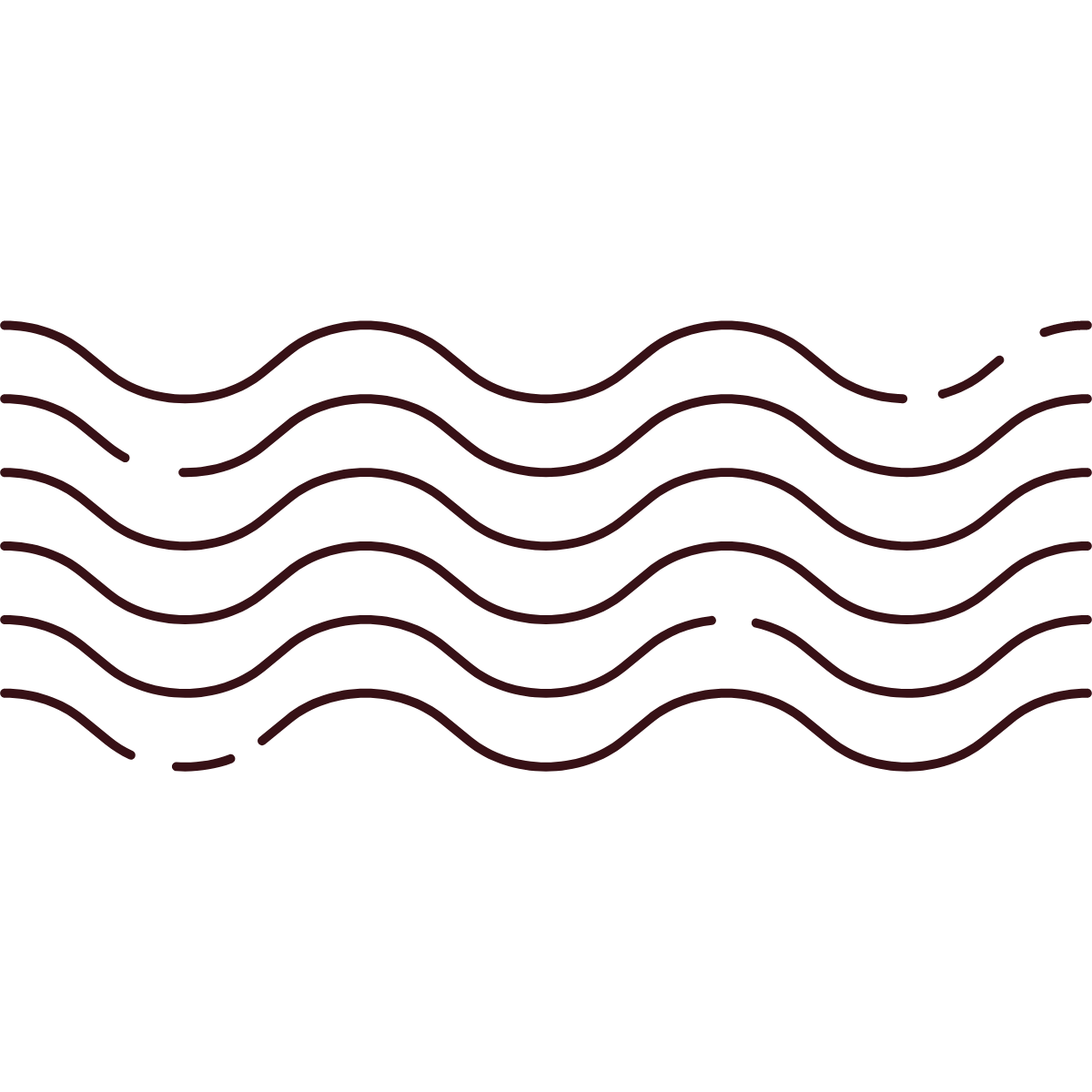 A black and white drawing of waves on a white background.