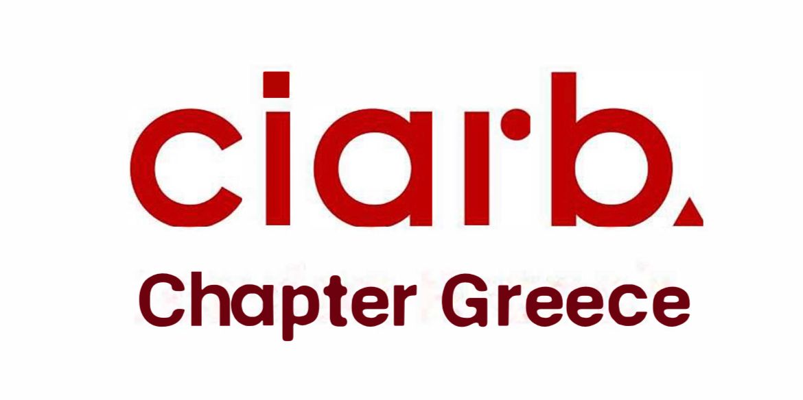 CIArb Chapter Greece logo in dark red font. Gregoriou Law.