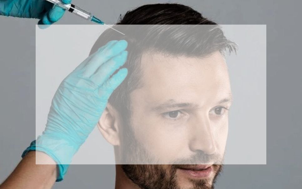 MAN RECEIVING PRP TREATMENT FOR HAIR LOSS
