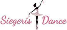 Silhouette of a ballerina in a pink tutu, with the words 
