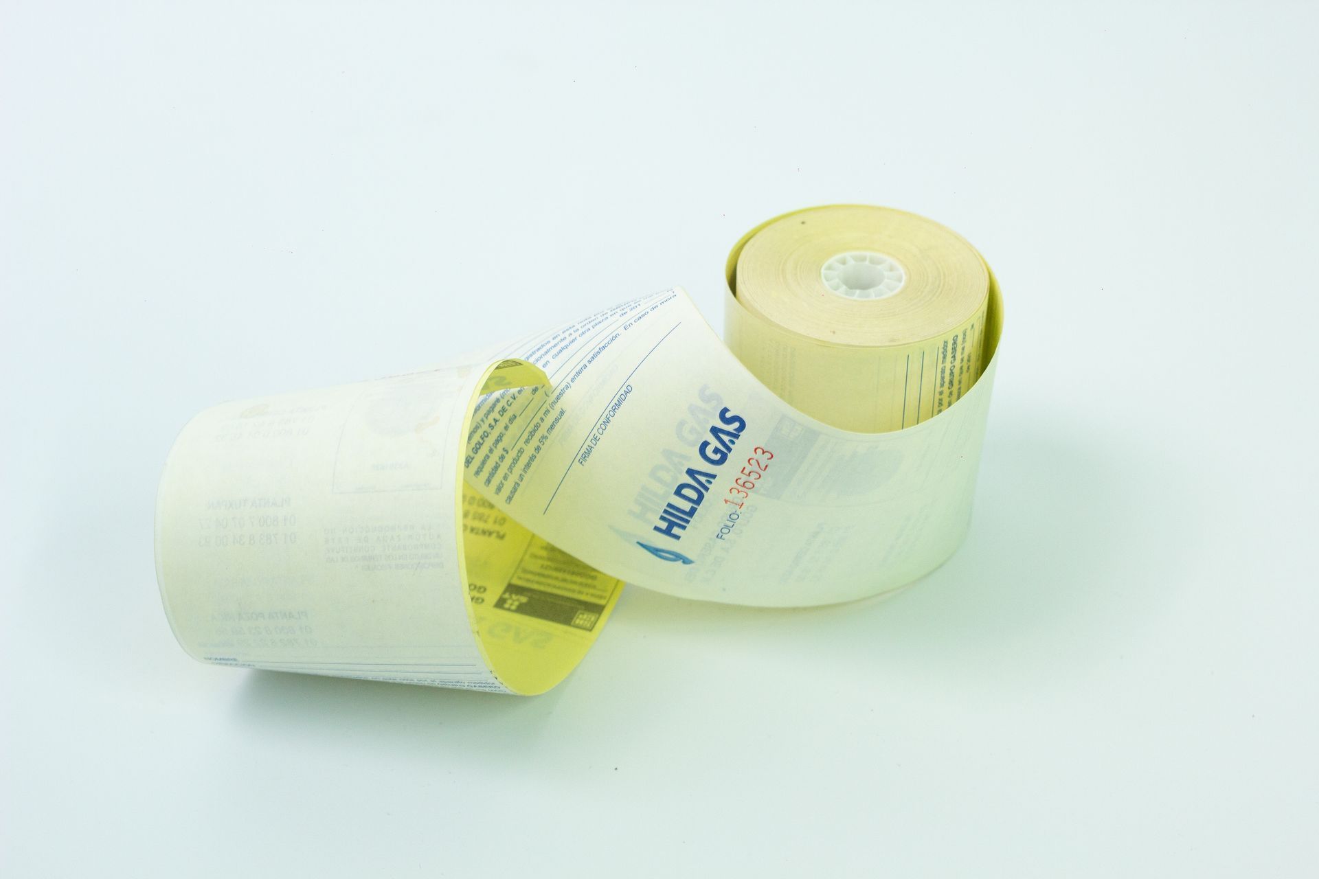 Un rollo de papel de recibo con la palabra 