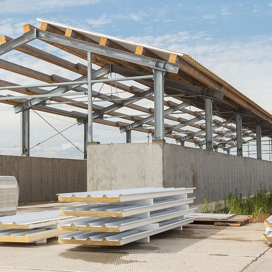 Structural Steel Frame On Barn