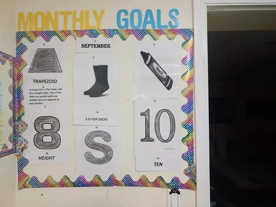 A bulletin board titled 