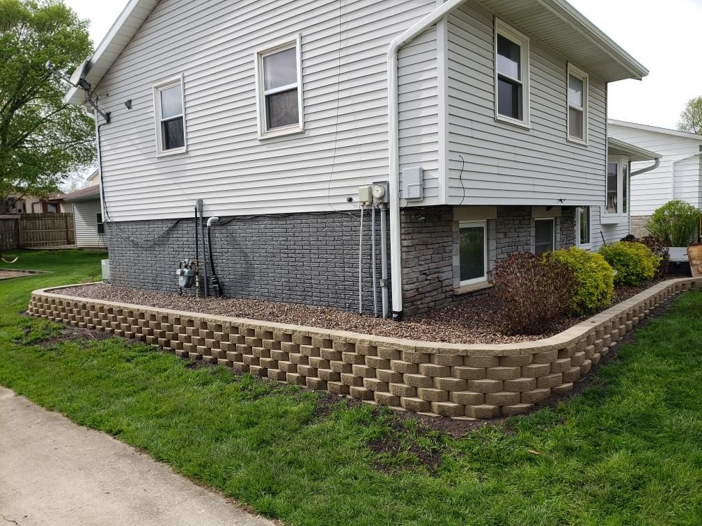 garden wall with bricks in iowa