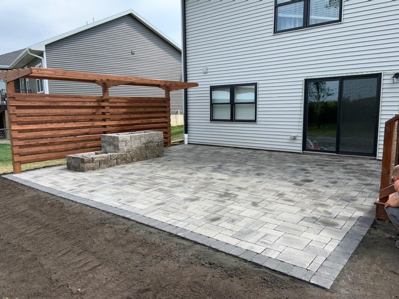 custom paver patio installed in iowa