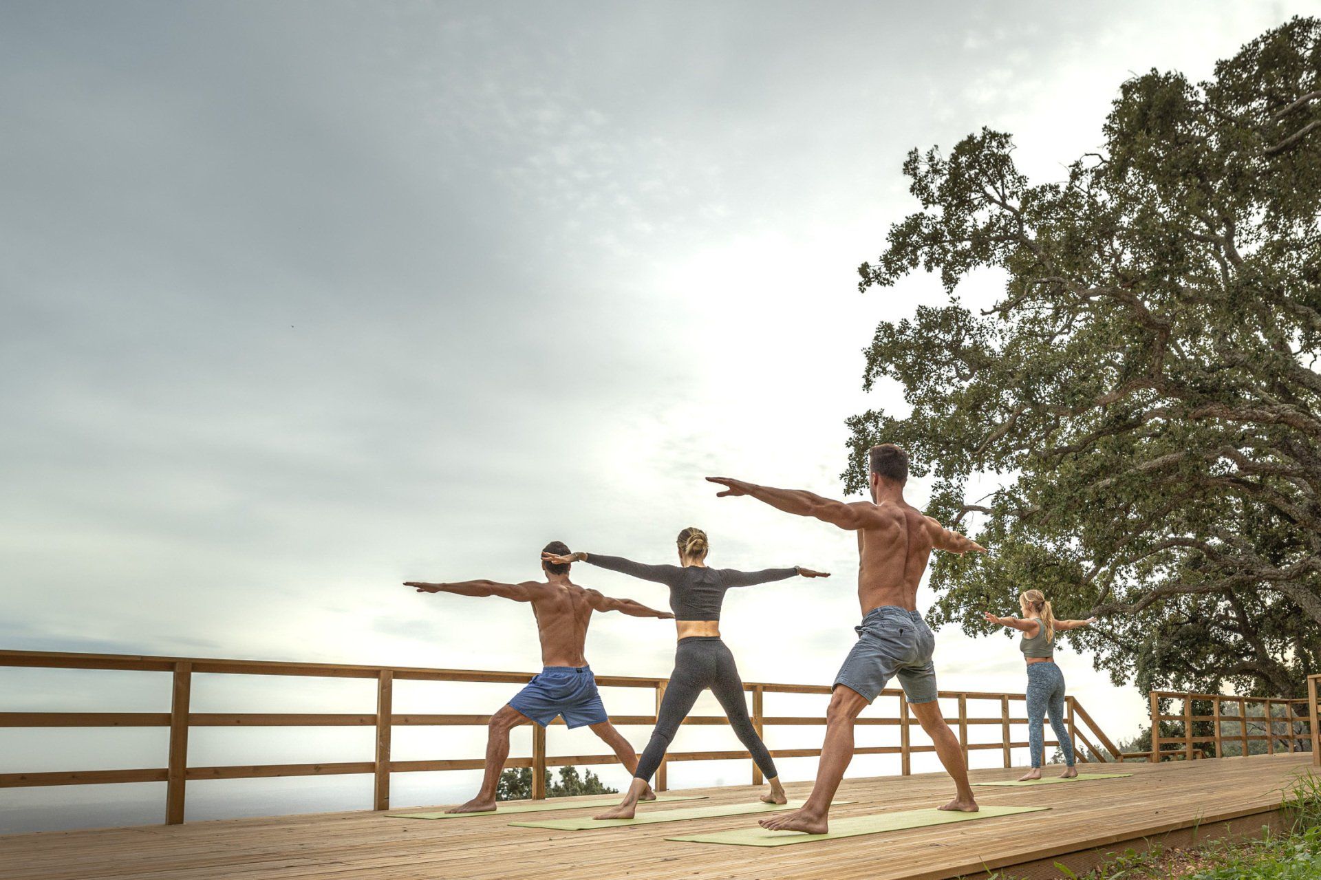 yoga on the deck