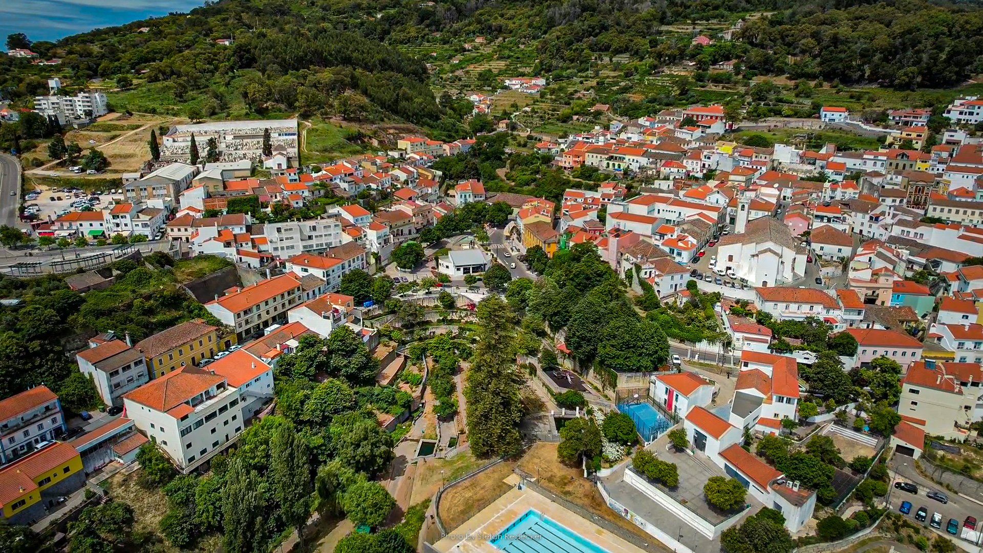 Aerial view of the town of Monchique