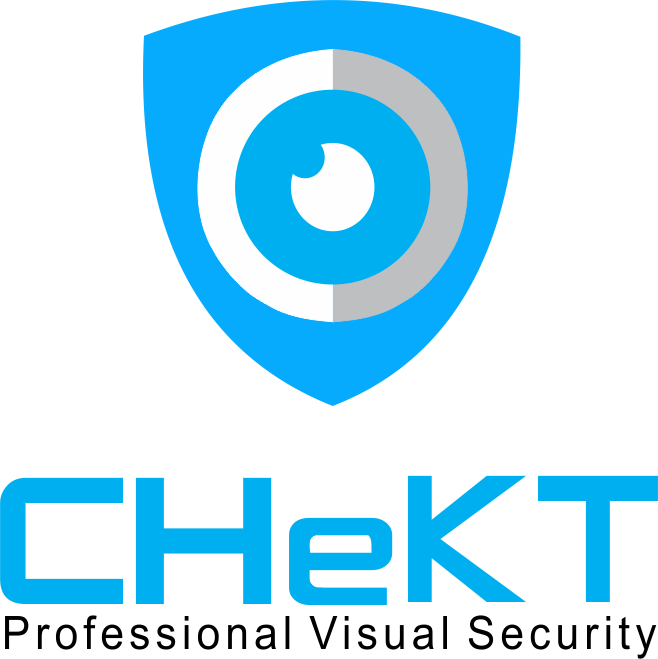 A logo for chekt professional visual security A logo for chekt professional visual security