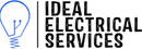 Logo for Ideal Electrical Services with blue lightbulb icon and black text on white background