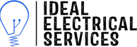 Logo for Ideal Electrical Services with blue lightbulb icon and black text on white background