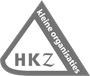 Het HKZ-logo met een grijze driehoek en de woorden 