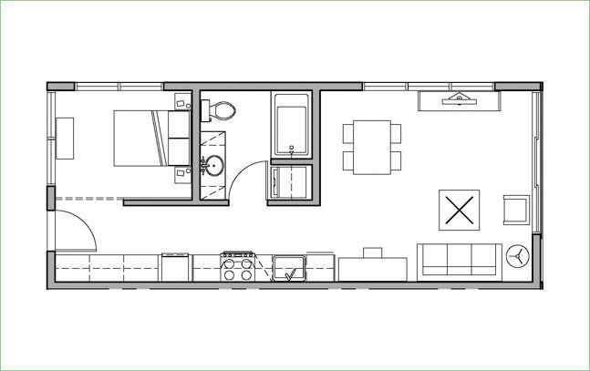 map of Open+1+Bedroom+540+Square+Feet+H20