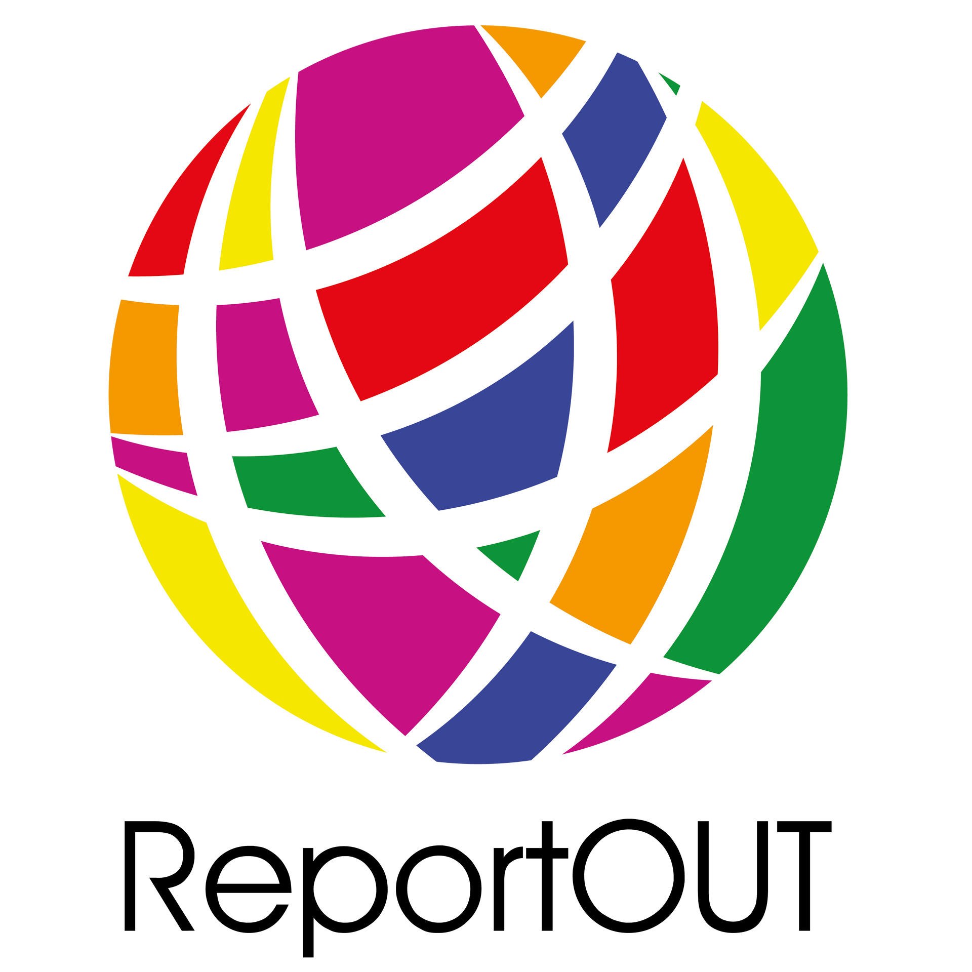 Logo: Multicolored globe with the word