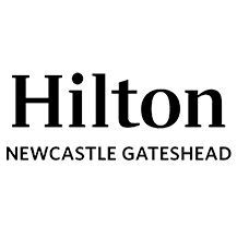 Hilton Newcastle Gateshead logo in black text on a white background.