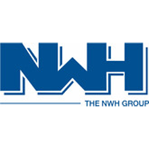 Blue NWH logo with a stylized 