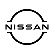 Nissan logo: Black wordmark inside a black circle with a curved border.