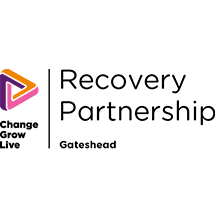 Logo for Recovery Partnership Gateshead: triangle symbol with