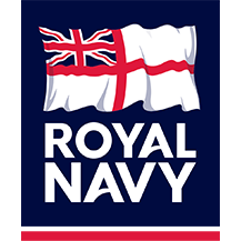 Royal Navy logo: White text 