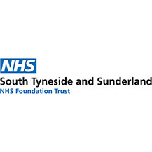 Logo of NHS South Tyneside and Sunderland NHS Foundation Trust. Blue NHS box, text beneath.