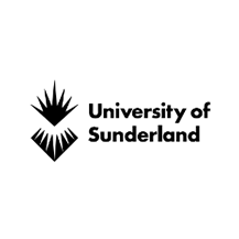 University of Sunderland logo: black geometric shapes above text 