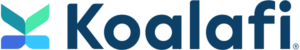 Koalafi logo with teal and blue icon and dark blue wordmark