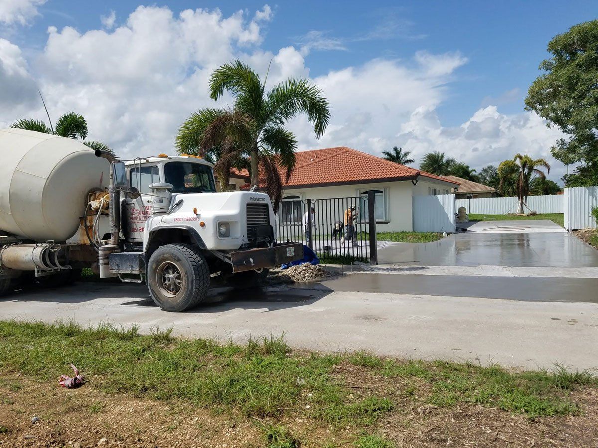 House Driveway Construction — Miami, FL — Concrete Services Pump and Finishing Inc.