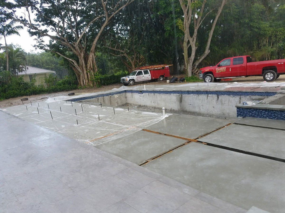 Backyard Construction — Miami, FL — Concrete Services Pump and Finishing Inc.