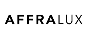 Un logo in bianco e nero per Affarlux su uno sfondo bianco.