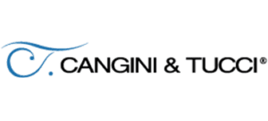 Un logo blu e nero per cangini & tucci