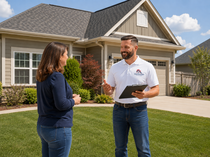 one of our salesmen meeting with a client in Westlake, OH