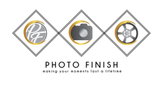Photo Finish logo with three diamond icons and the tagline “aging your assets fast to market”