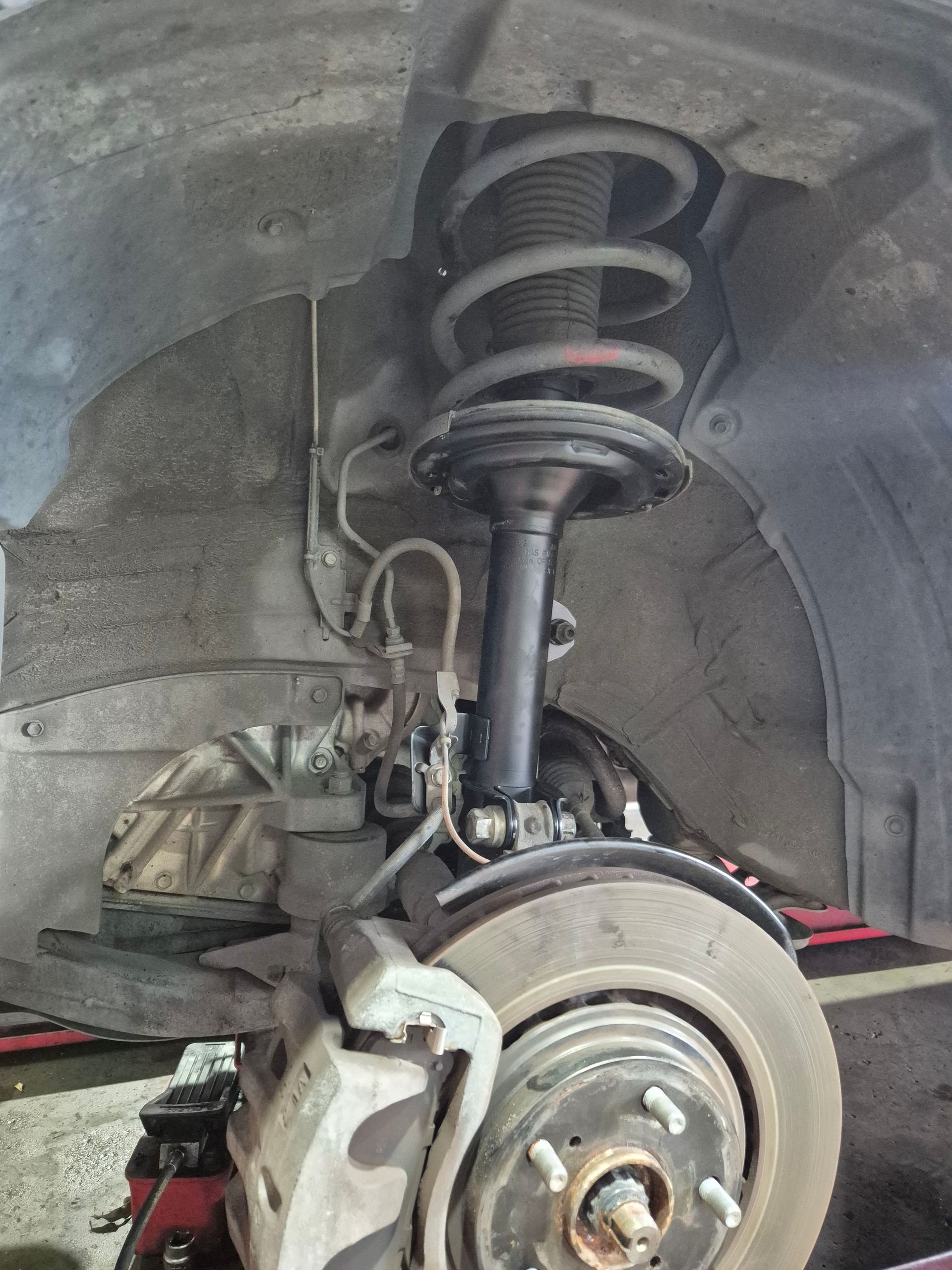 close up of a car suspension