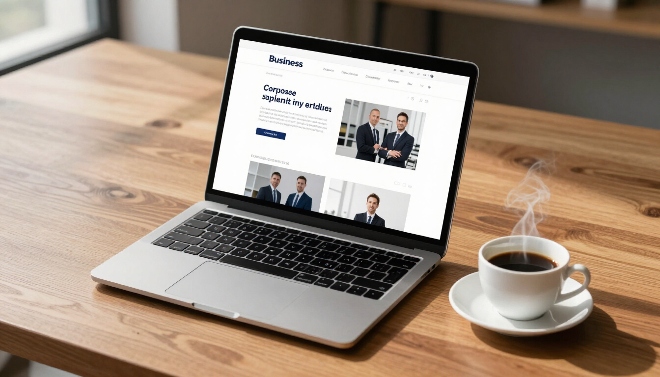 Modern business website on a laptop