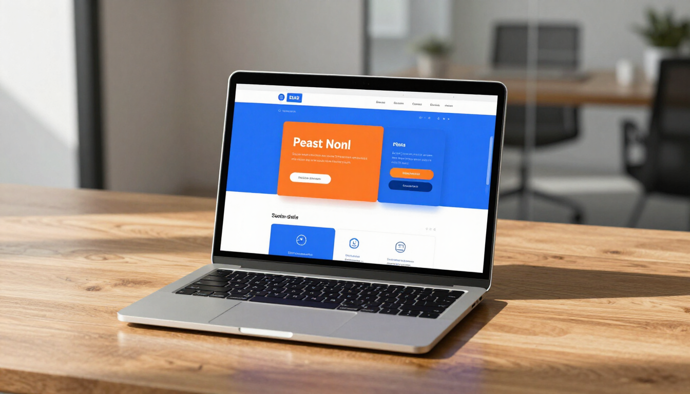 Professional website redesign services concept showing a modern website on a screen.