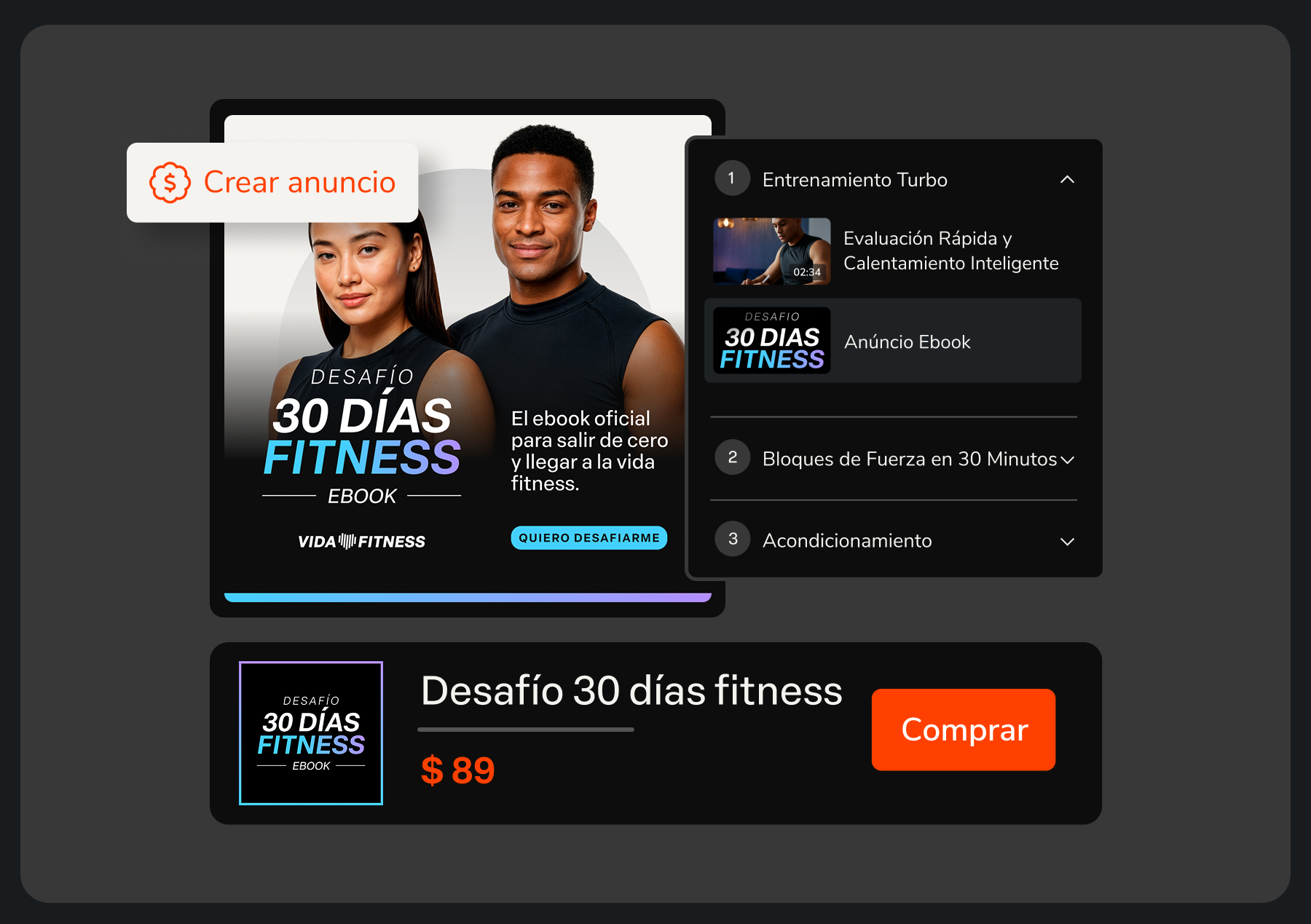 Crea anuncios dentro de tu contenido y convierte la experiencia de aprendizaje en oportunidades para vender de nuevo a tus clientes.