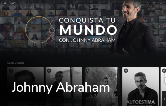 Banner promocional para “Conquiste o seu mundo com Johnny Abraham”, apresentando Johnny Abraham e miniaturas do podcast.