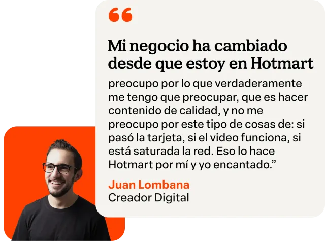Citação em espanhol sobre a Hotmart e o crescimento das vendas, com o retrato de uma mulher ruiva sobre um fundo claro.