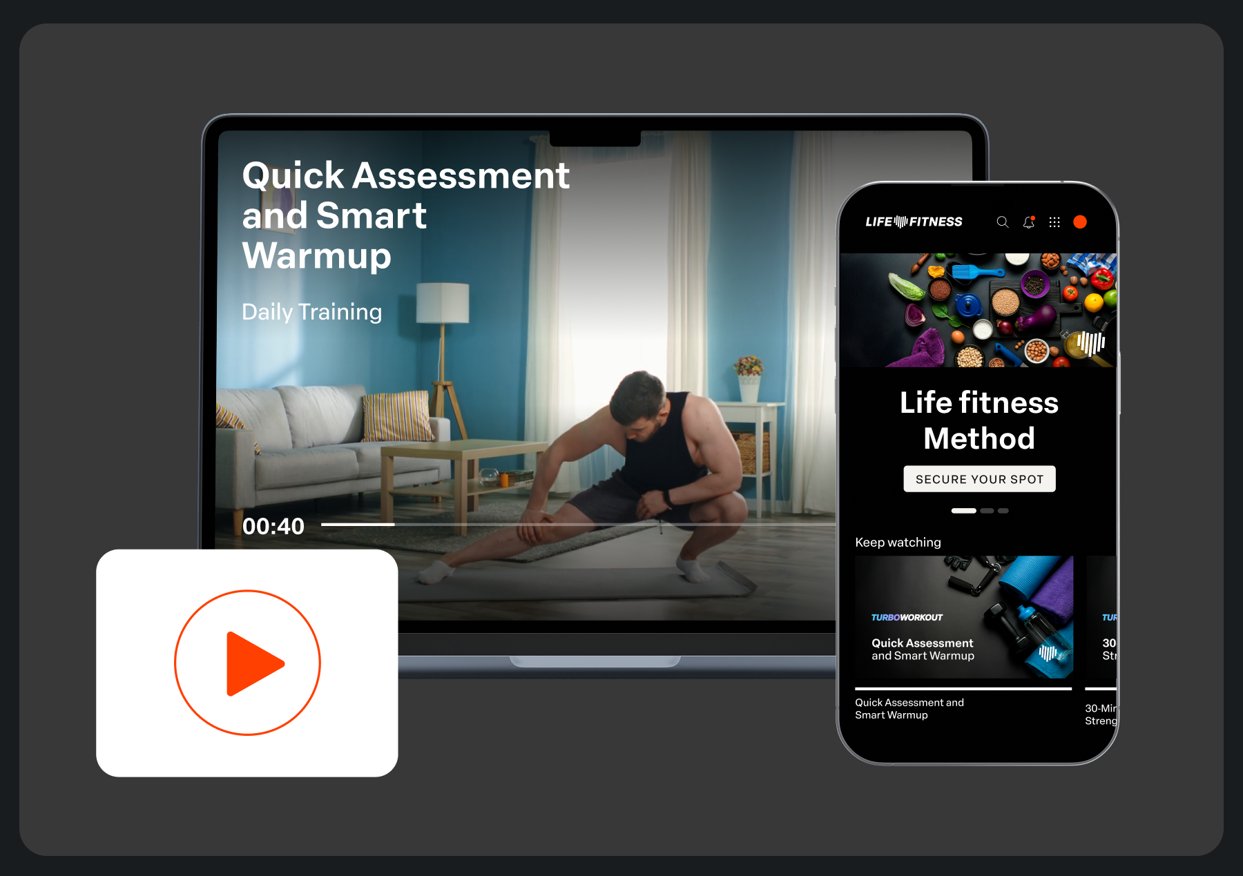 Give your customers the freedom to watch your content on their computer, tablet, TV, phone, or even offline with Hotmart's built-in video player.