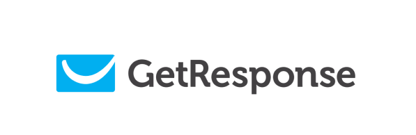 O logotipo do Get Response tem uma marca de seleção azul.