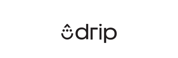 A palavra drip está escrita em preto sobre fundo branco.