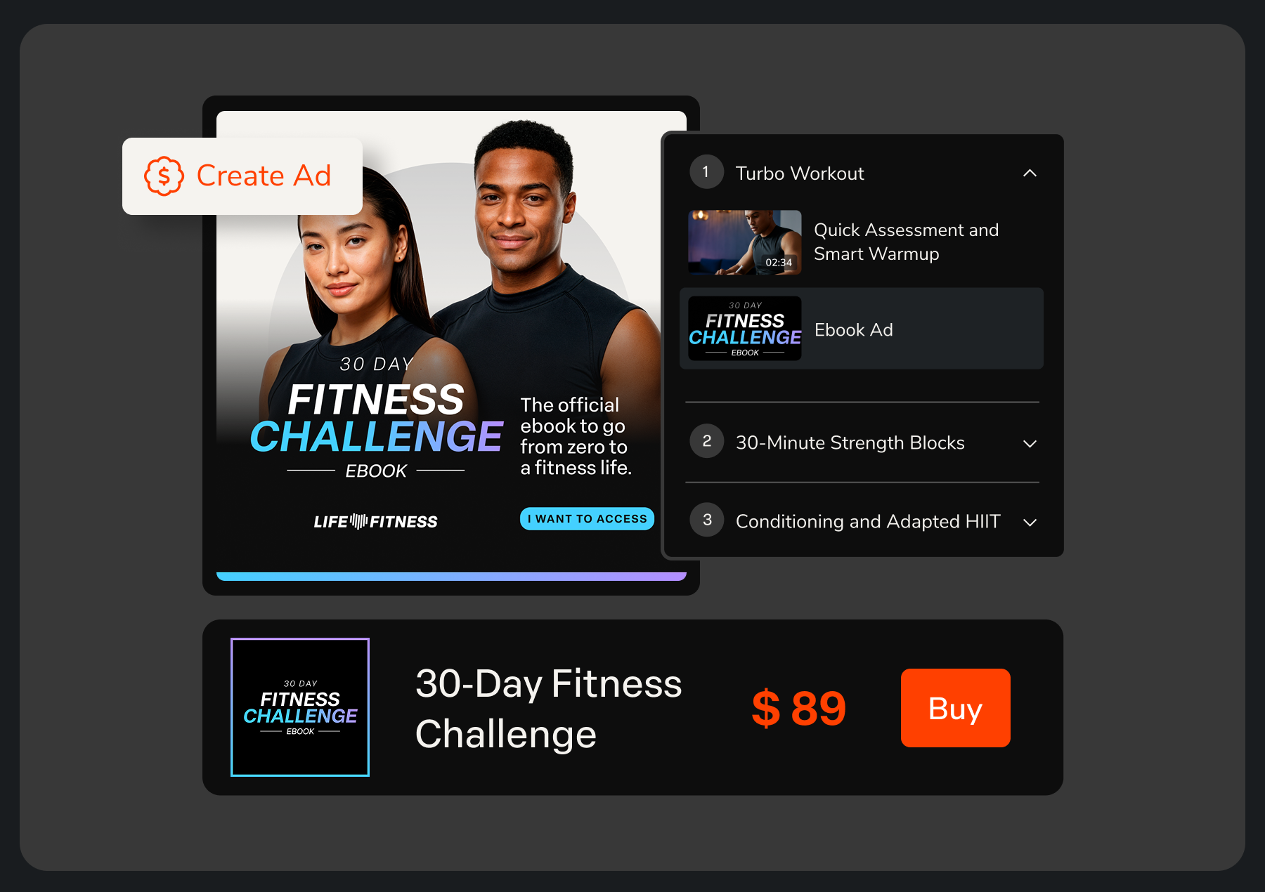 Create engaging ads within your content and turn the learning experience into fresh opportunities to sell again.