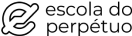 Logo preto “escola do perpétuo” com ícone estilizado de elo à esquerda