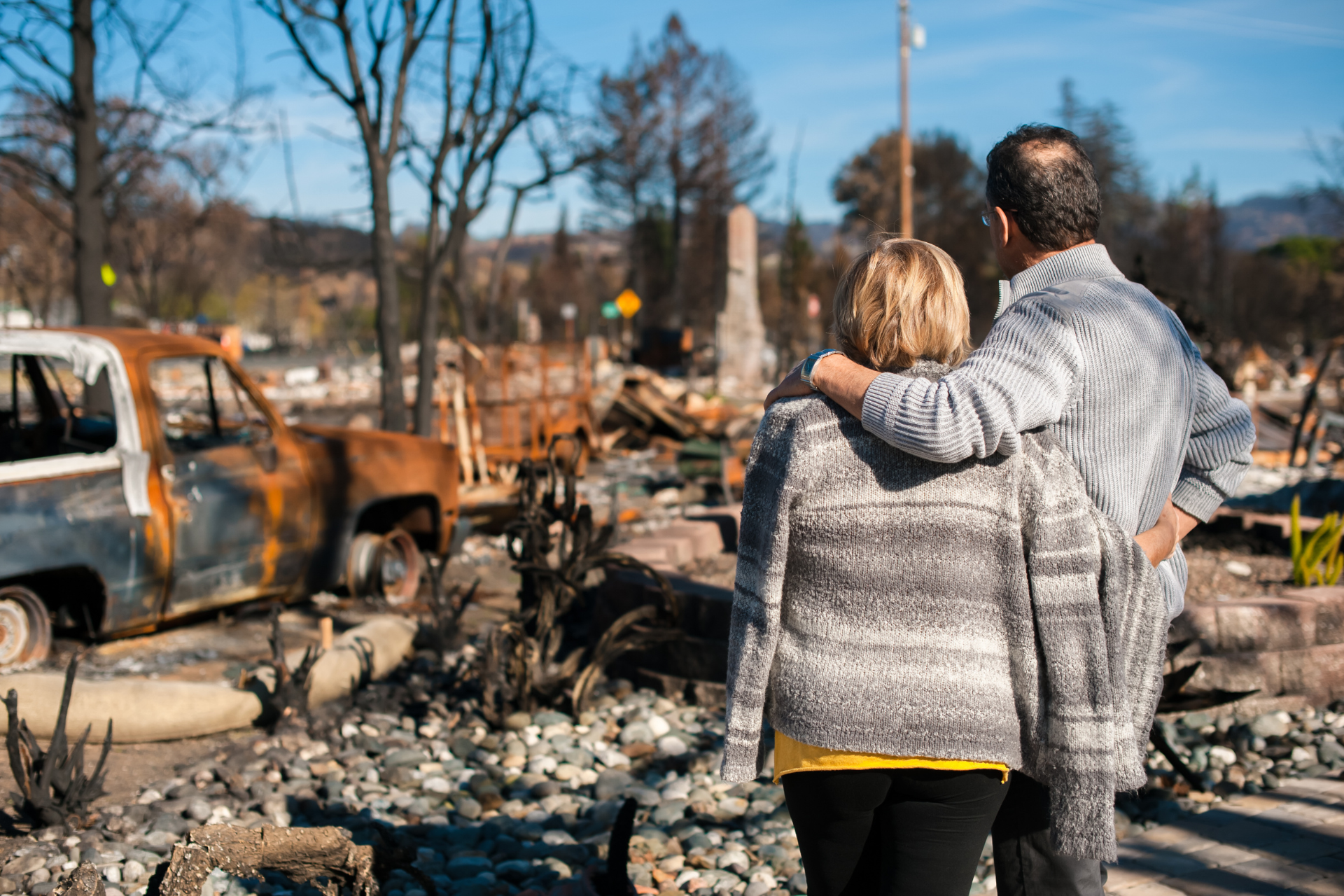 Ruins after fire disaster