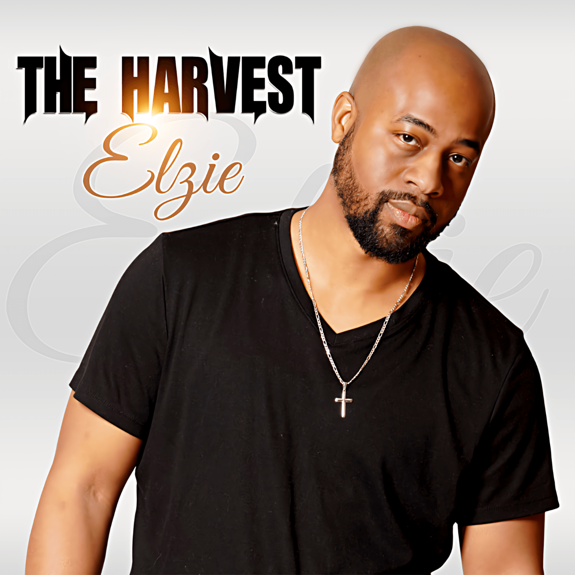 A man in a black shirt is on the cover of the harvest elzie