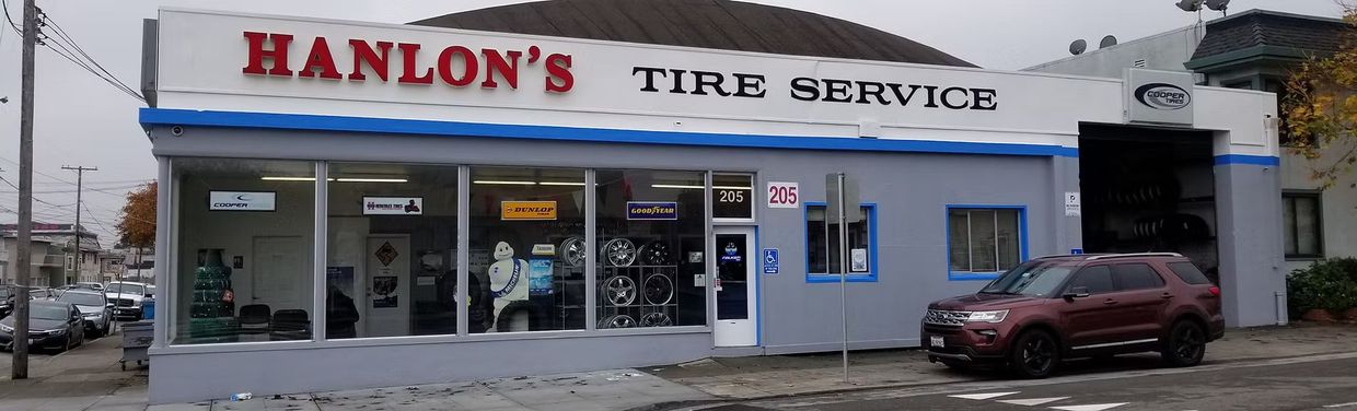 Outside of our auto repair shop ready for providing expert repairs to our customers in San Bruno, CA | Hanlon's Tire Service